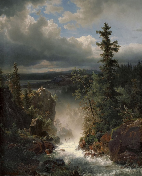 landscape with torrent